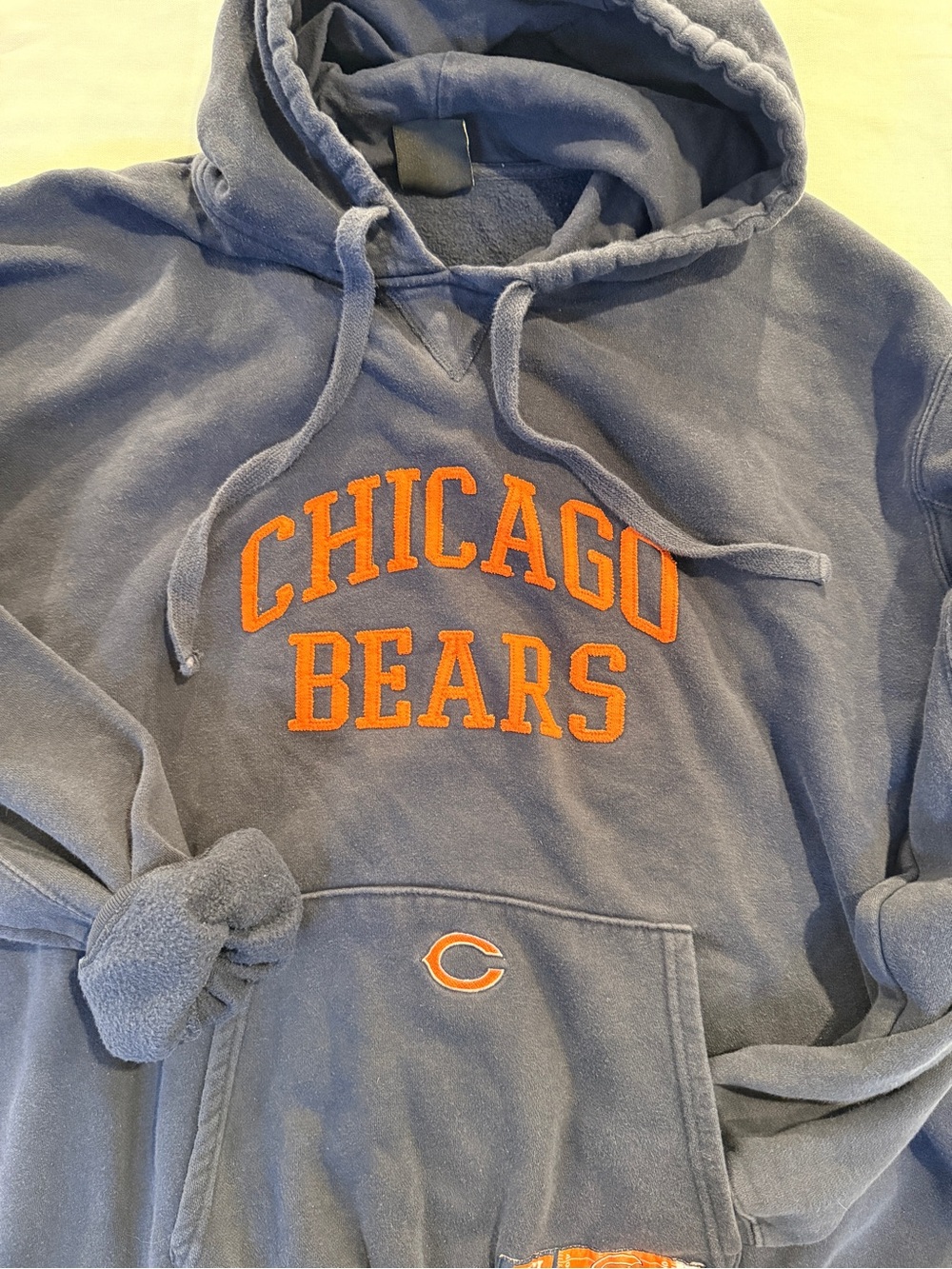 NFL Team Apparel Chicago Bears Hoodie Arch Logo Navy Blue XL
